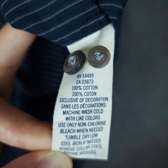 American Eagle Shirt Mens Large Pinstripe Button Up Premium Vintage Fit - Picture 10 of 12